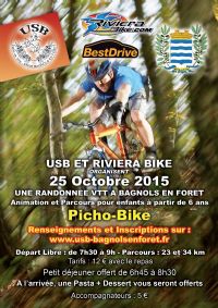 Picho Bike Rando VTT. Le dimanche 25 octobre 2015 à Bagnols en Forêt. Var.  07H30
